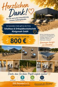 Herzlichen Dank an Koenigsmark für die großzügige Spende von 800 Euro